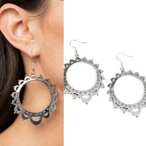 Silver statement hoops